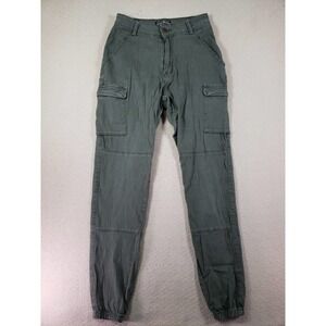 Love Moda Pants Women Medium M Olive Cotton Stretch Pocket Slim Fit Twill Jogger
